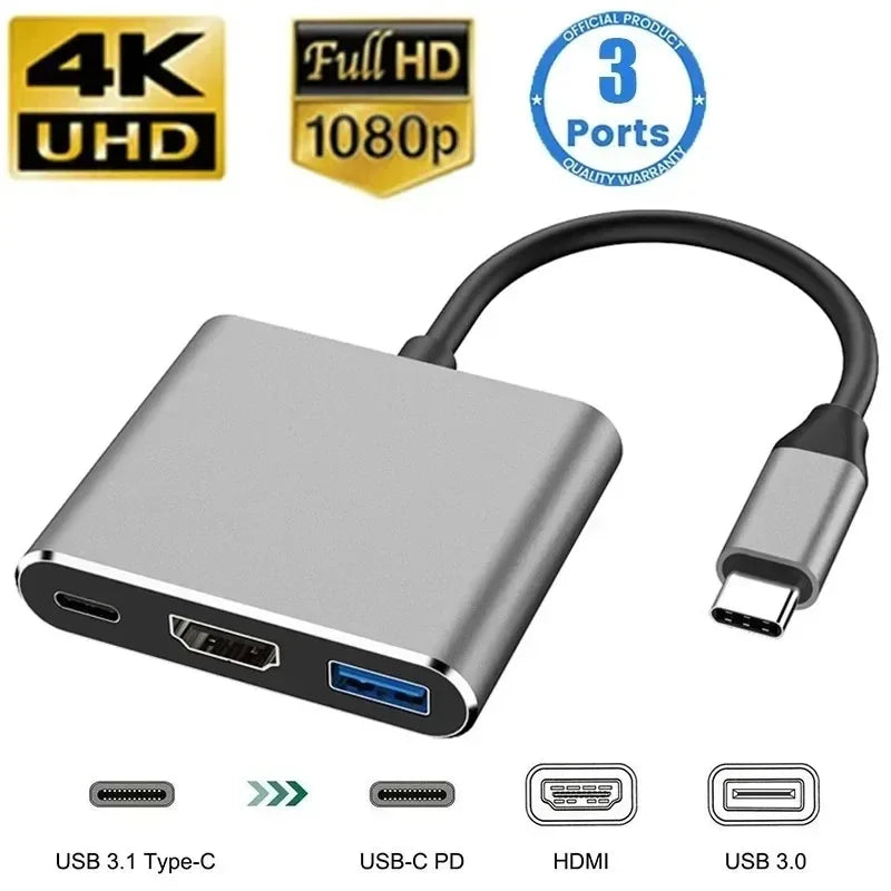 USB C Hub USB Splitter 8 v 1 USB Extender se 4 USB porty 1 USB C portem čtečka TF/SD karet audio výstup kompatibilní s MacBookem