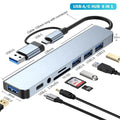 USB C Hub USB Splitter 8 v 1 USB Extender se 4 USB porty 1 USB C portem čtečka TF/SD karet audio výstup kompatibilní s MacBookem