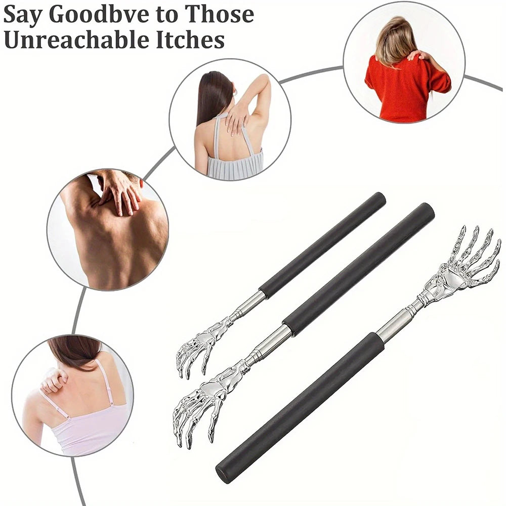 1Piece Extendable Back Scratcher Portable Telescoping Scratching Metal Stainless Steel Back Scratchers Hand Massager Handicrafts