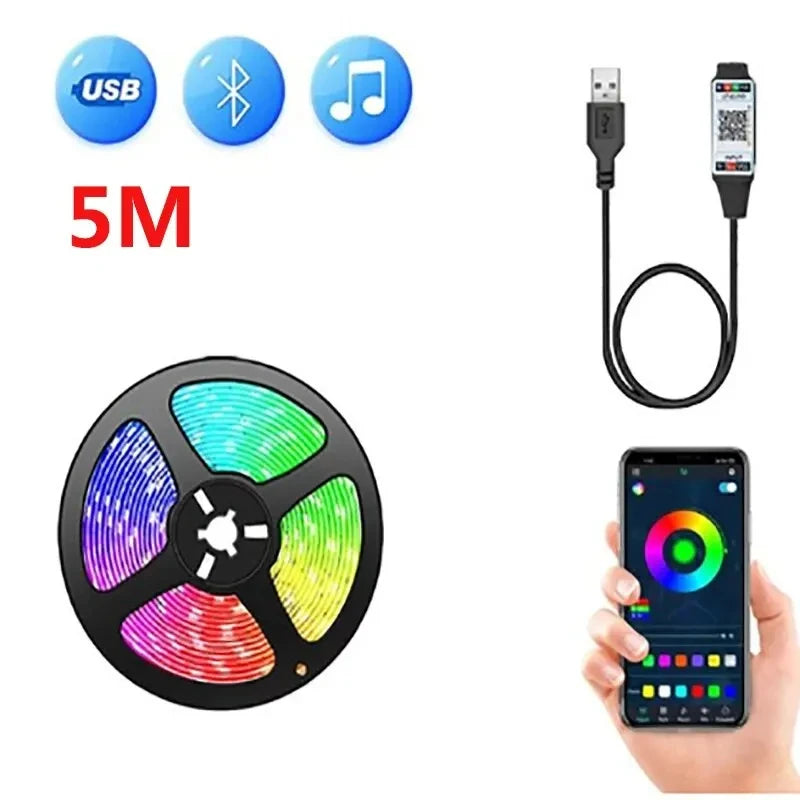 TOP PRICE!!!!  Led USB Strip Light Color Changing 5050 RGB LED Flexible Lights Bluetooth  for Children Gaming Room Home Party TV Backlight