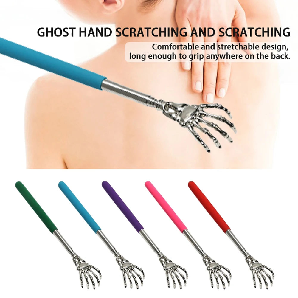 1Piece Extendable Back Scratcher Portable Telescoping Scratching Metal Stainless Steel Back Scratchers Hand Massager Handicrafts